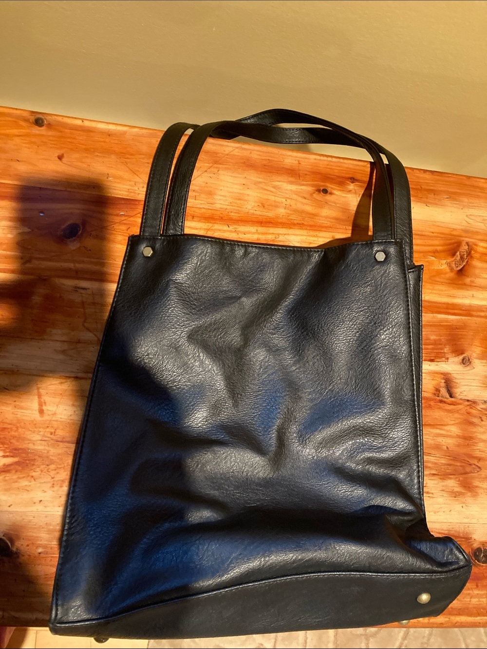 Roxy Black Faux-Leather Shoulder Tote - Picture 2 of 8